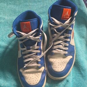 Nike Air Blue and White High-Top Sneakers